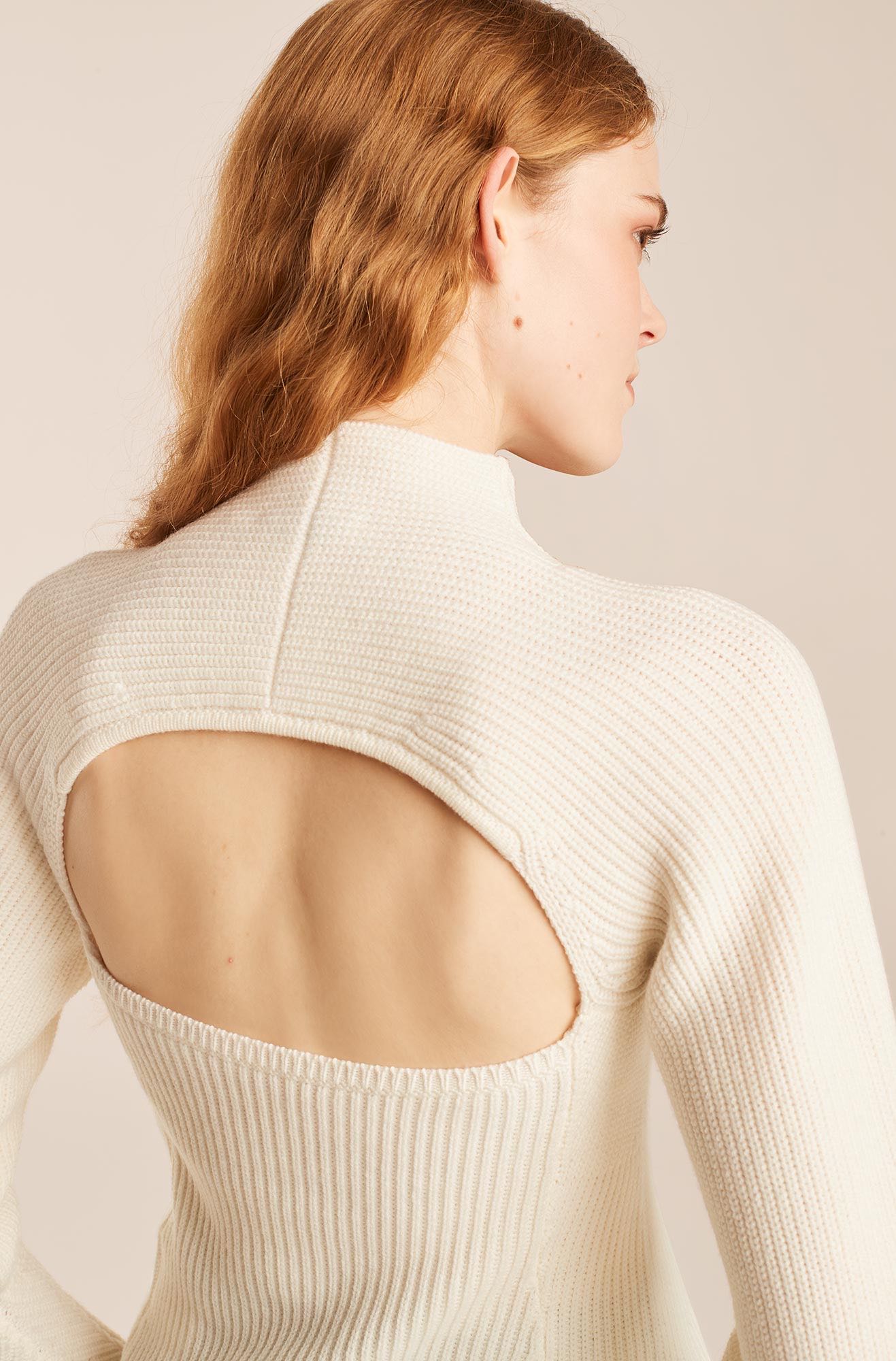 Backless Mock Neck in Poplin by Rebecca Taylor