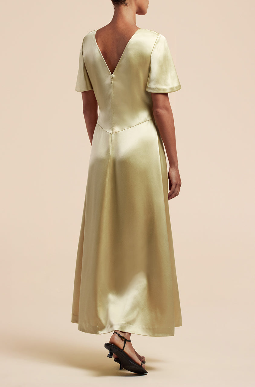 Double Face Charmeuse Dress in Champagne by Rebecca Taylor