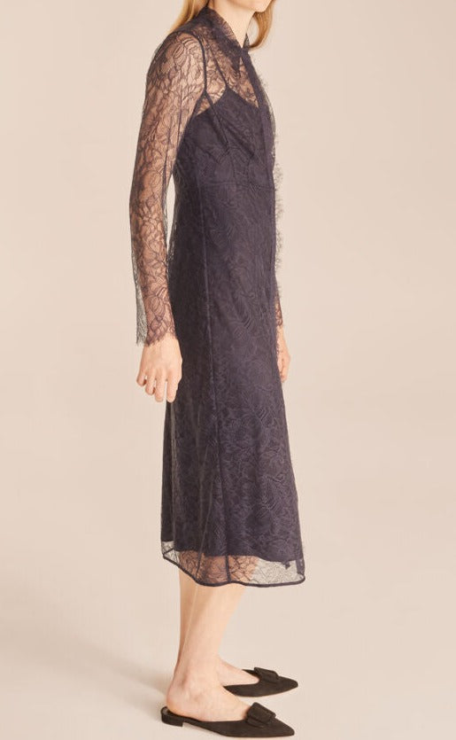 Lace Shirtdress in Navy by Rebecca Taylor