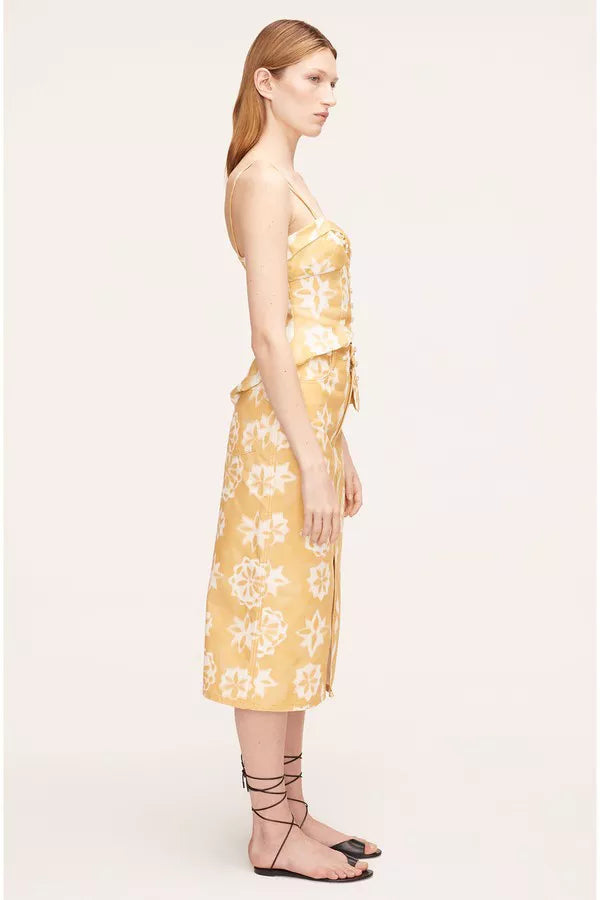 Paper Fleur Cotton Canvas Midi Skirt in Paper Fleur Ginger Combo by Rebecca Taylor
