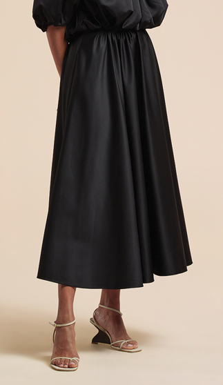Sateen Midi Skirt