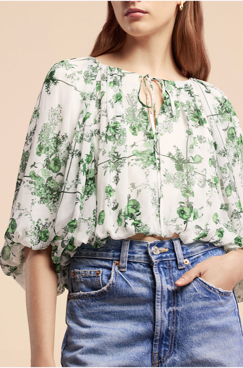 Conservatory Fleur Bubble Top in Conservatory Fleur Snow Combo by Rebecca Taylor