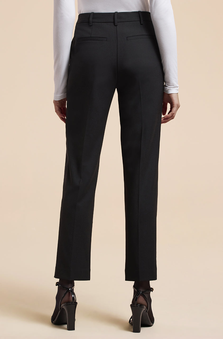 Black Cigarette Leg Pants Tuxedo Trouser in Black by Rebecca Taylor