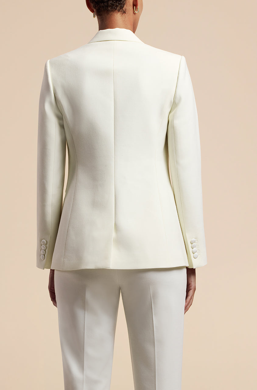 Off-white Twill Tuxedo Jacket Tuxedo Blazer Ivory in Ivory by Rebecca Taylor