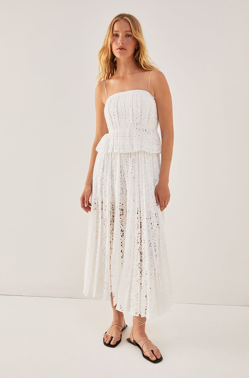 Geo Eyelet Pleated Tank