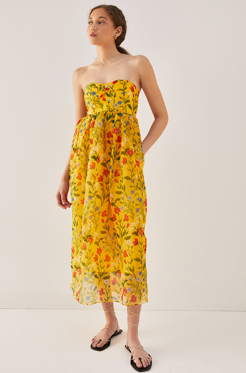 Botanica Fleur Sweetheart Organza Dress in Dandelion Combo by Rebecca Taylor