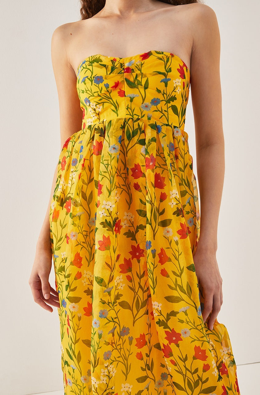 Botanica Fleur Sweetheart Organza Dress in Dandelion Combo by Rebecca Taylor