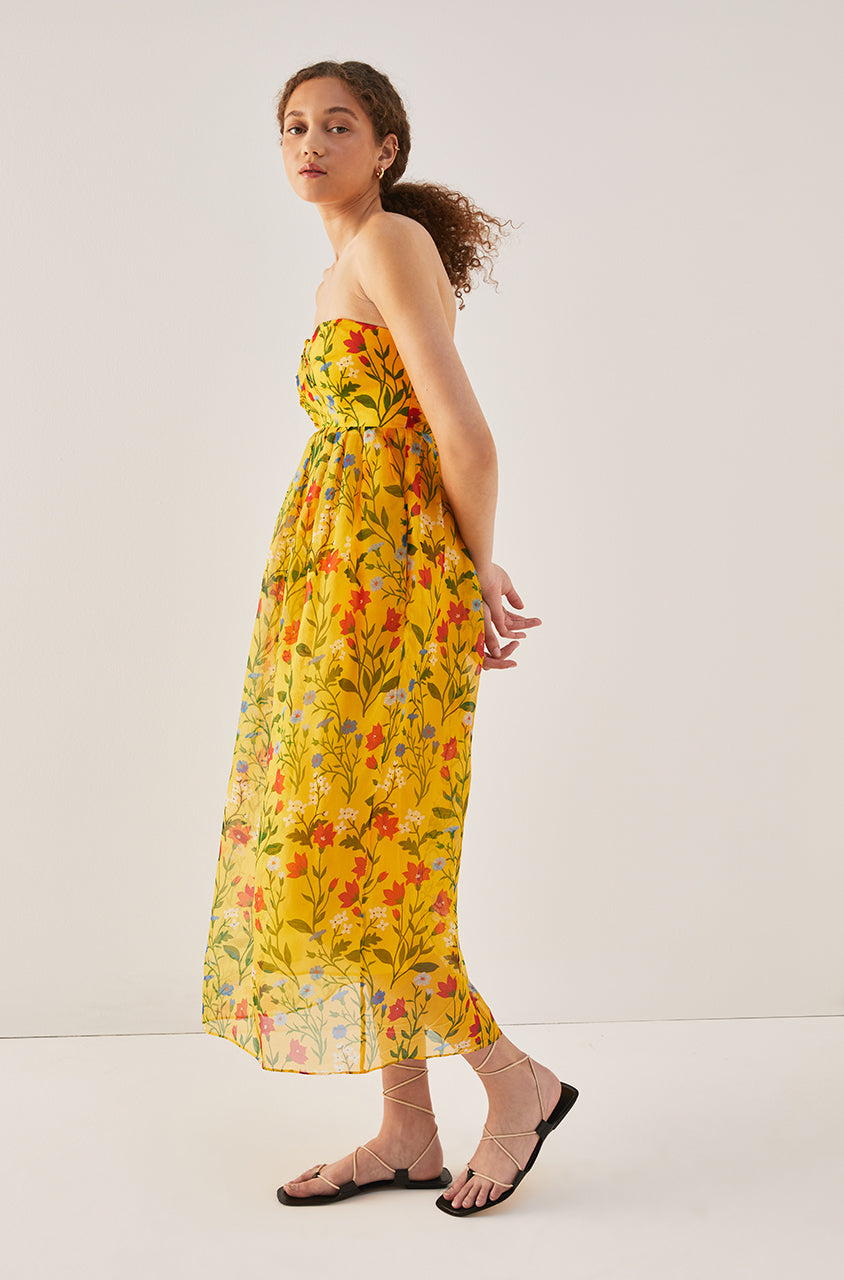 Botanica Fleur Sweetheart Organza Dress in Dandelion Combo by Rebecca Taylor