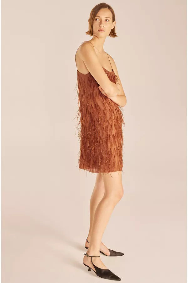 Feather Dress in Copper by Rebecca Taylor
