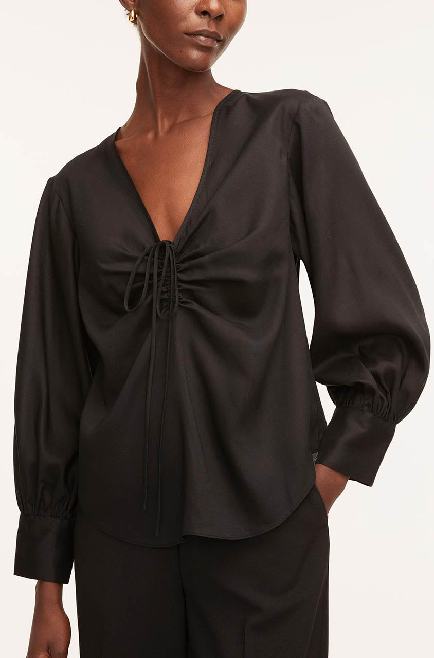 Drawstring Long Sleeve Blouse