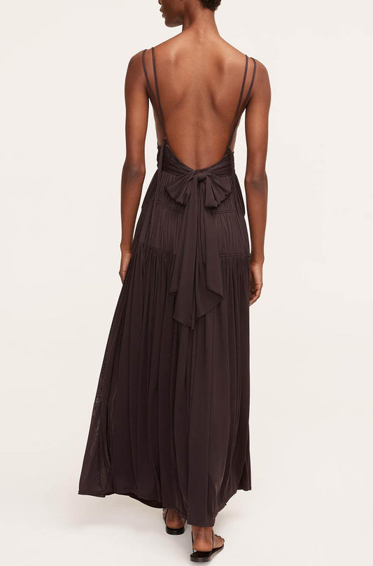 Ruched Mesh Maxi Dress