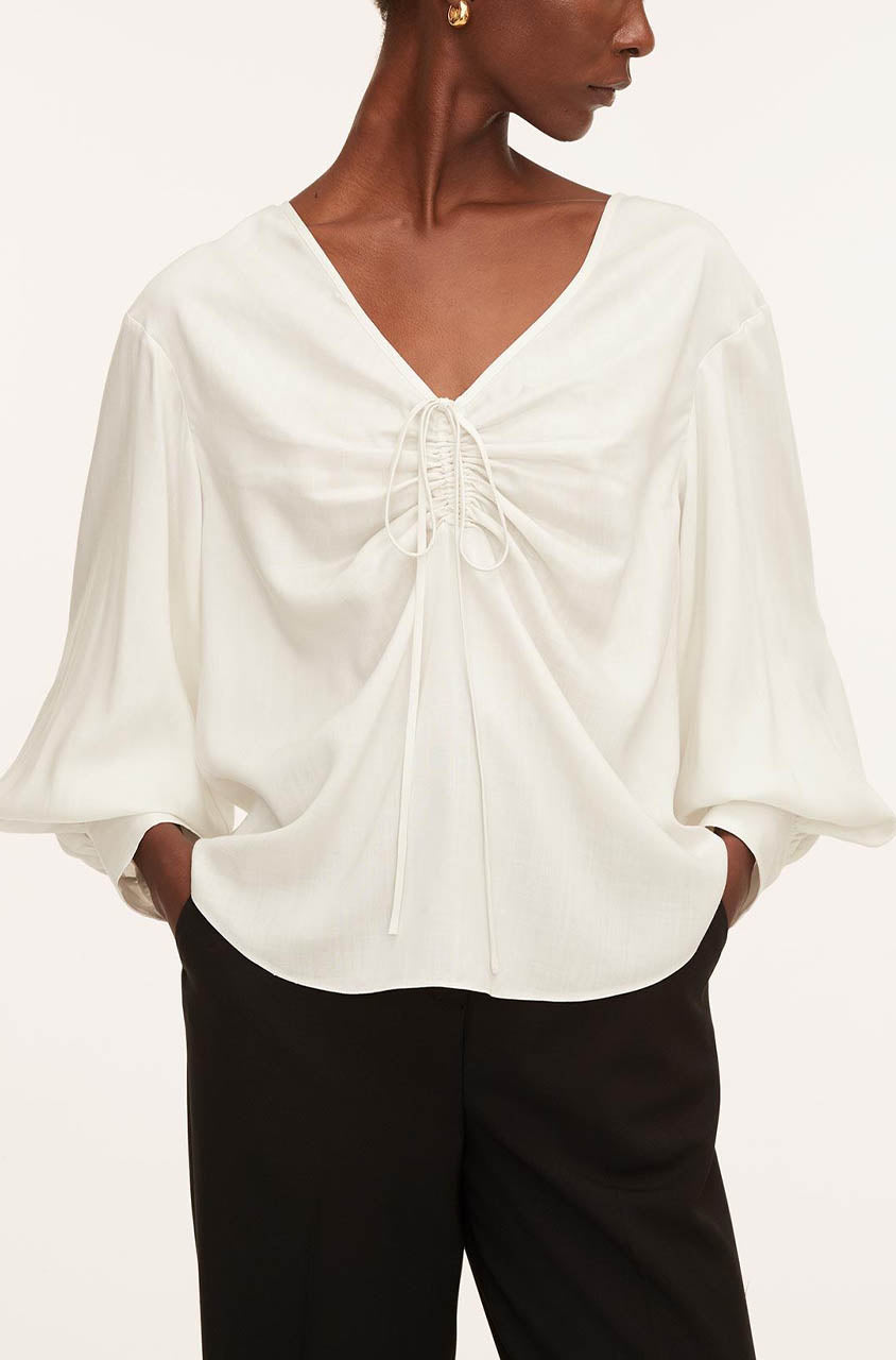 Drawstring Long Sleeve Blouse