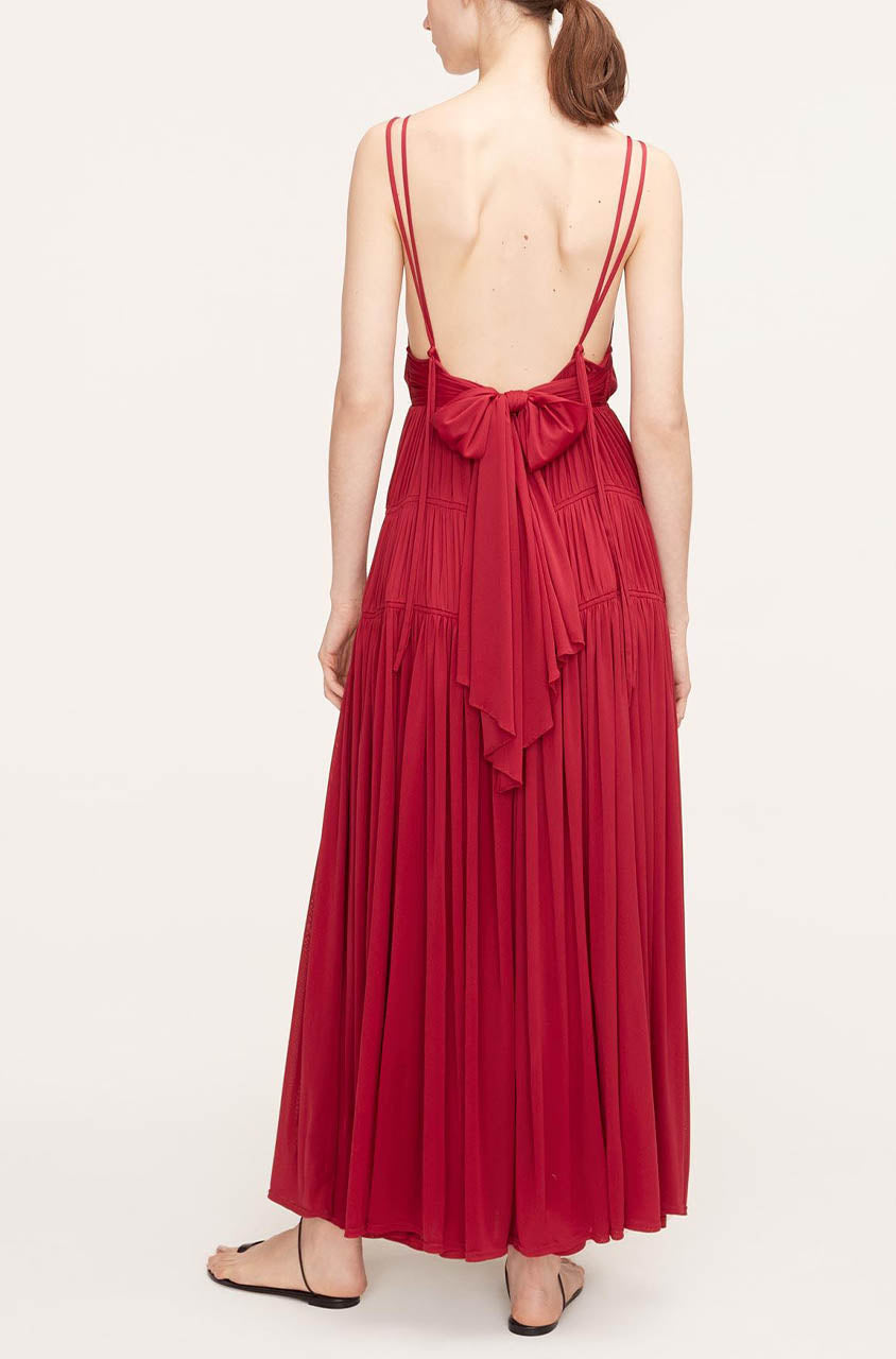 Rebecca Taylor Ruched Mesh Maxi Dress in Hibiscus