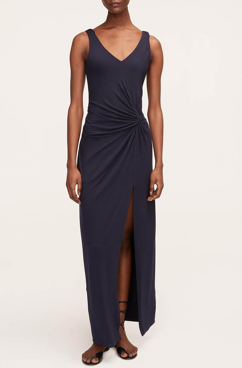 Rebecca Taylor Twist Modal Front Dress in Dark Navy