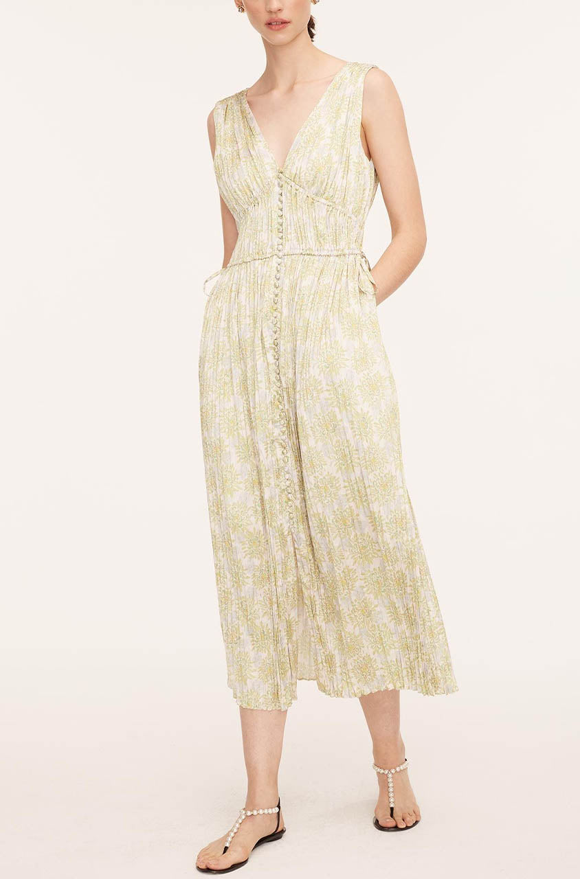  Mini Astera Fleur Button Front Dress in Mini Astera Fleur Chartreuse Combo by Rebecca Taylor