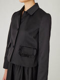 Techy Sateen Ruffle Pocket Jacket