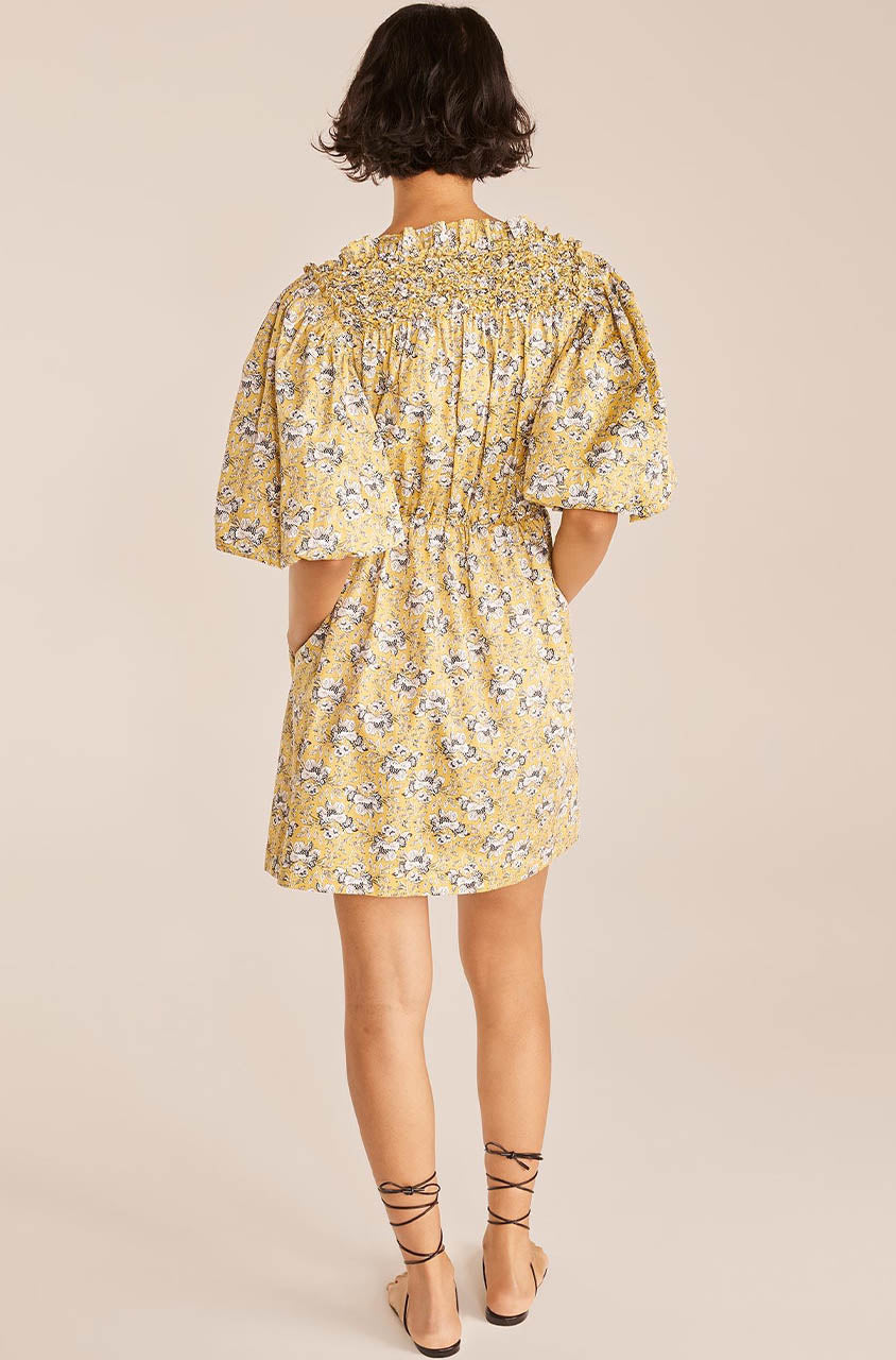 Intaglio Rose Smocked Dress
