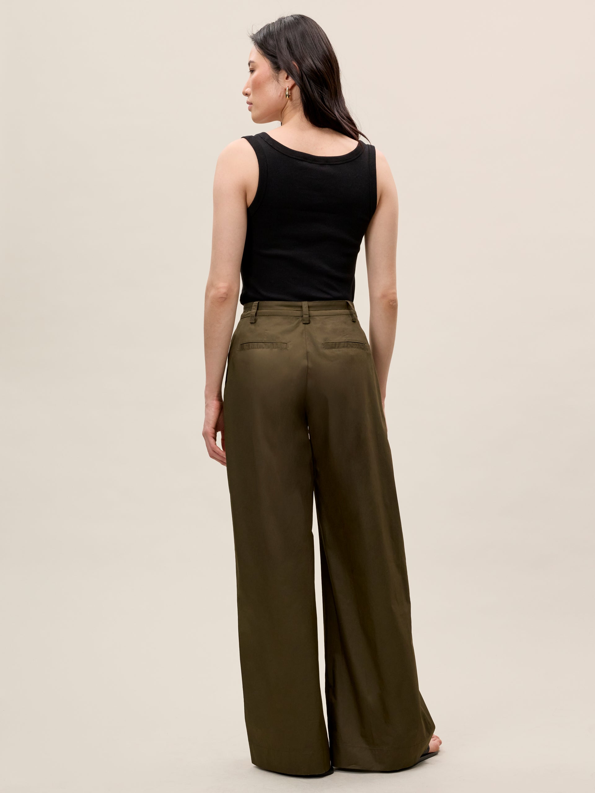  Raquel Twill Pant in Olive by Rebecca Taylor