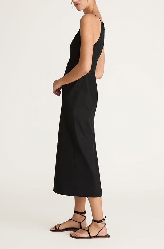 Structured Button Front Midi Dress