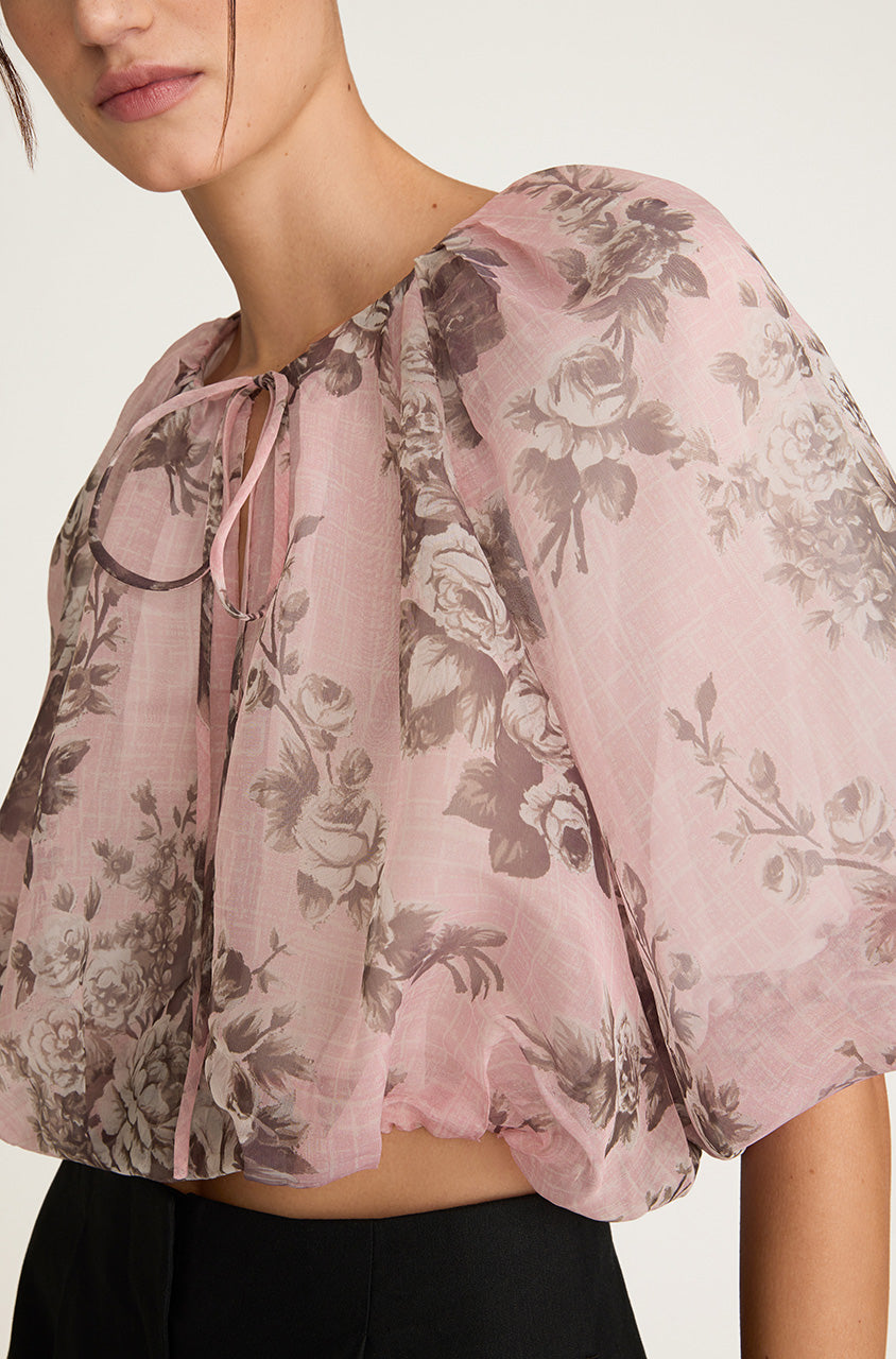 Emblem Fleur Bubble Print Top