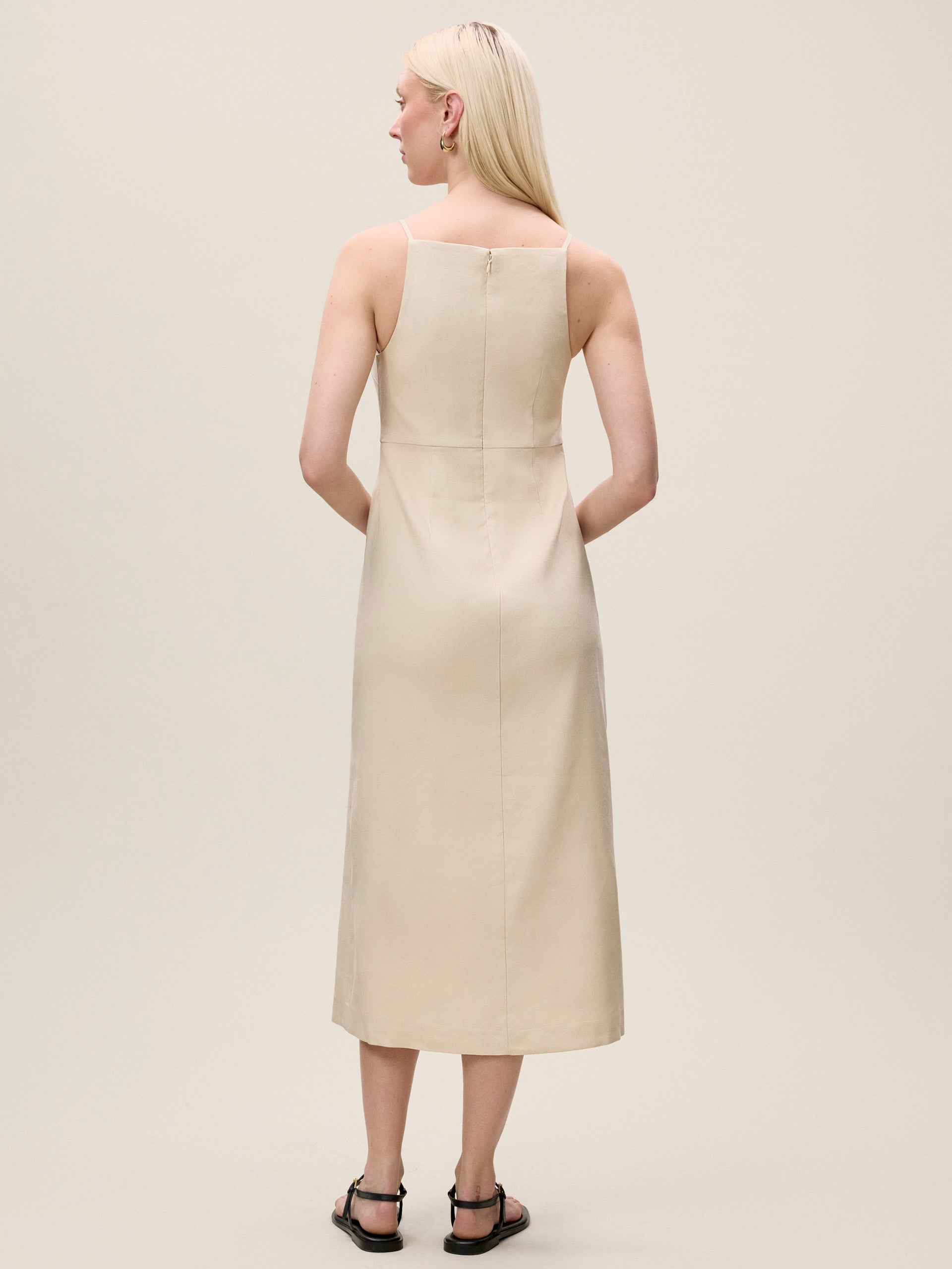  Beatrice Stretch Linen Dress in Sand by Rebecca Taylor