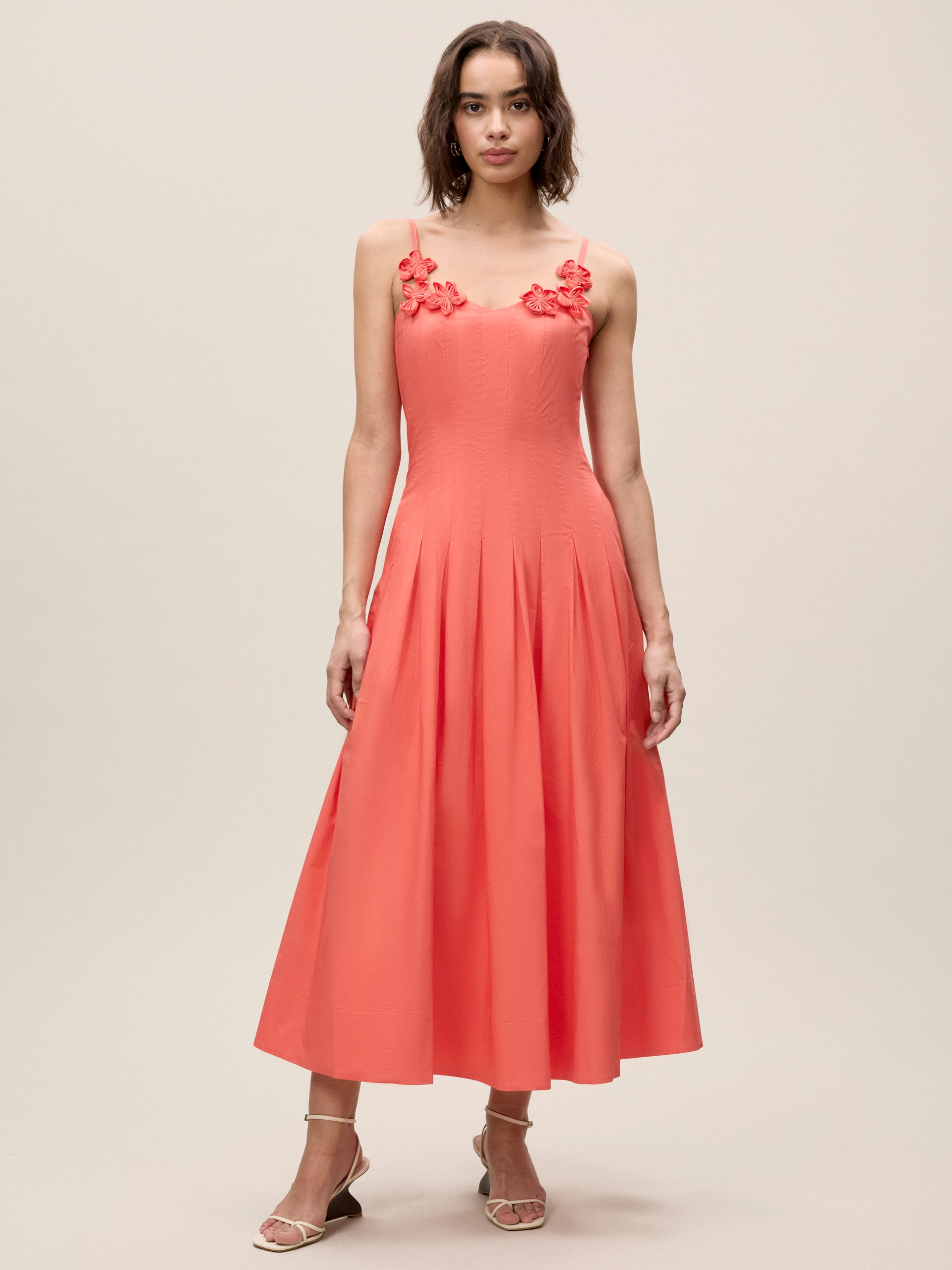  Priya Poplin Dress in Coral by Rebecca Taylor