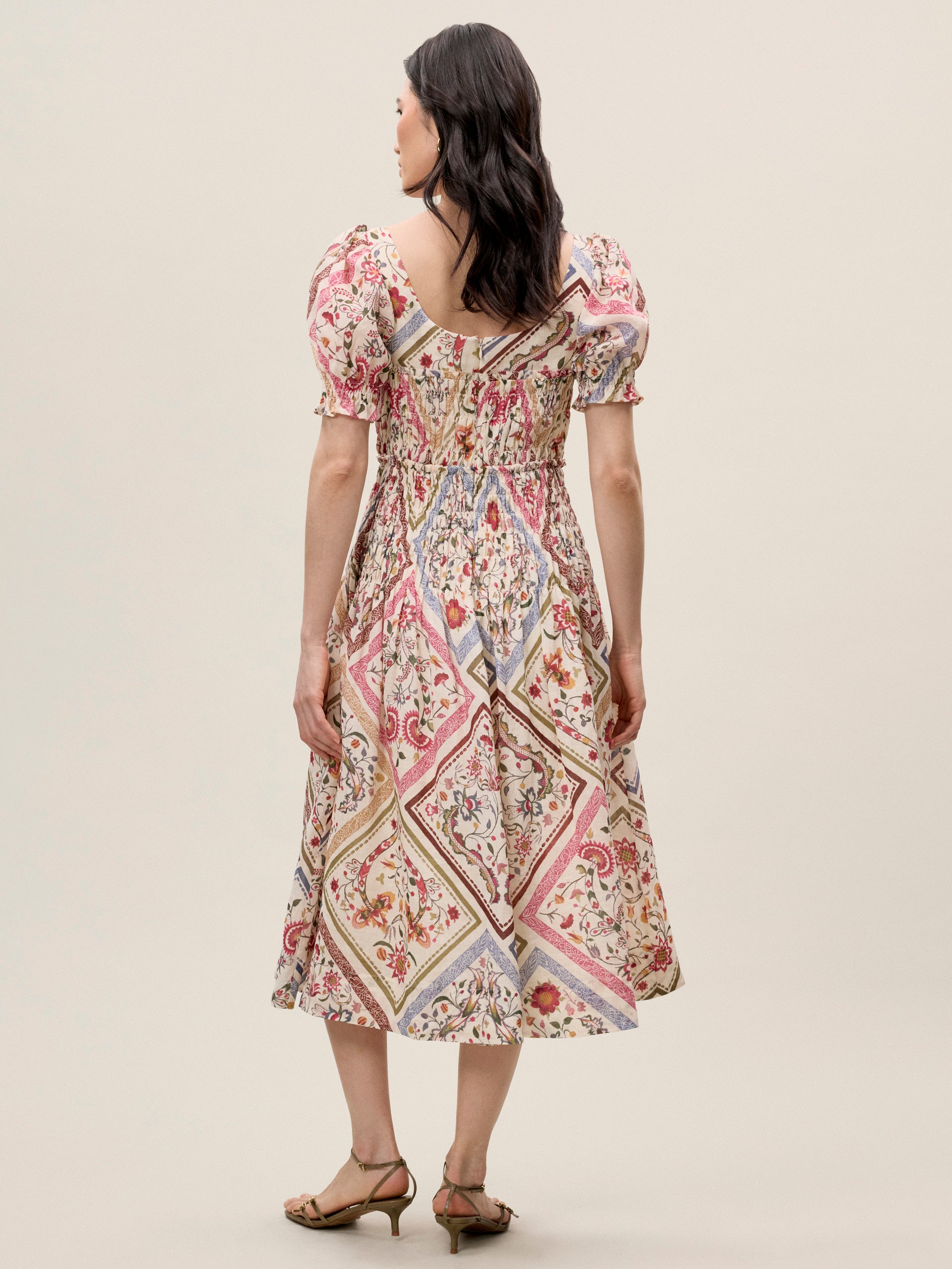  Anya Ramie Dress in Montage Floral Ivory Combo by Rebecca Taylor