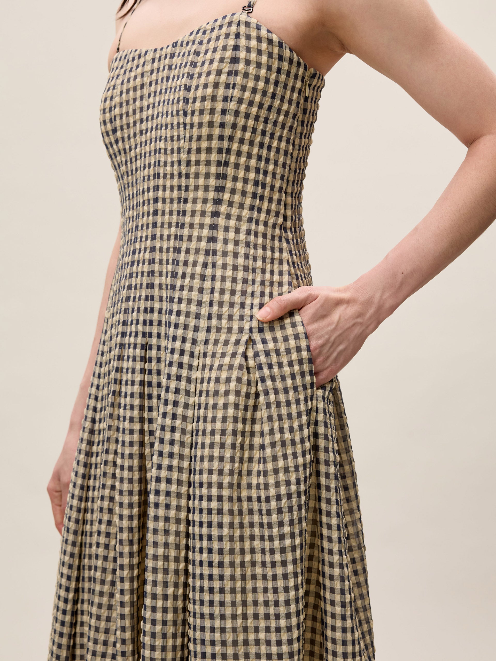  Aster Gingham Dress in Blue Combo by Rebecca Taylor