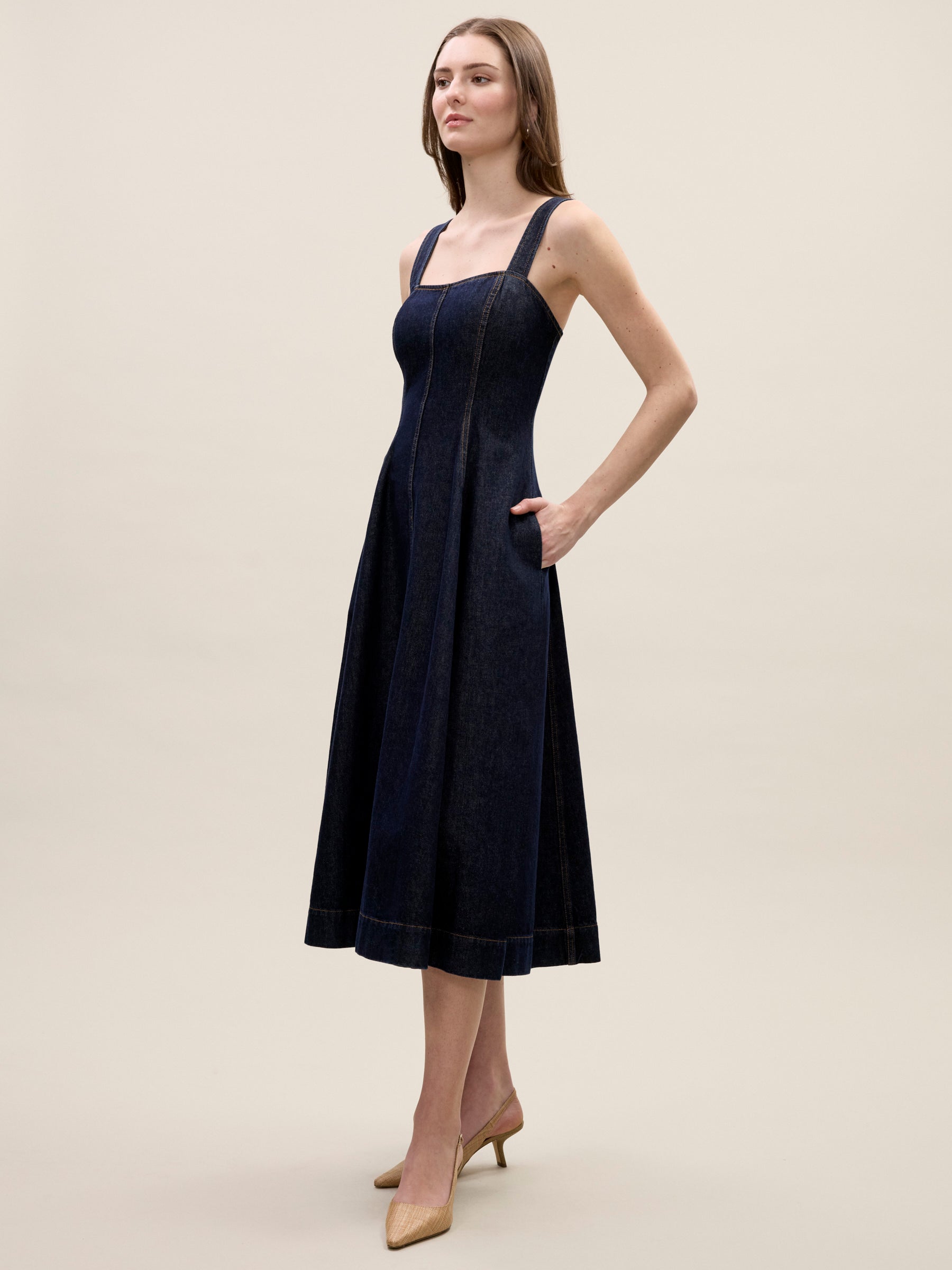  Gabrielle Denim Dress in Deep Sea Wash by Rebecca Taylor