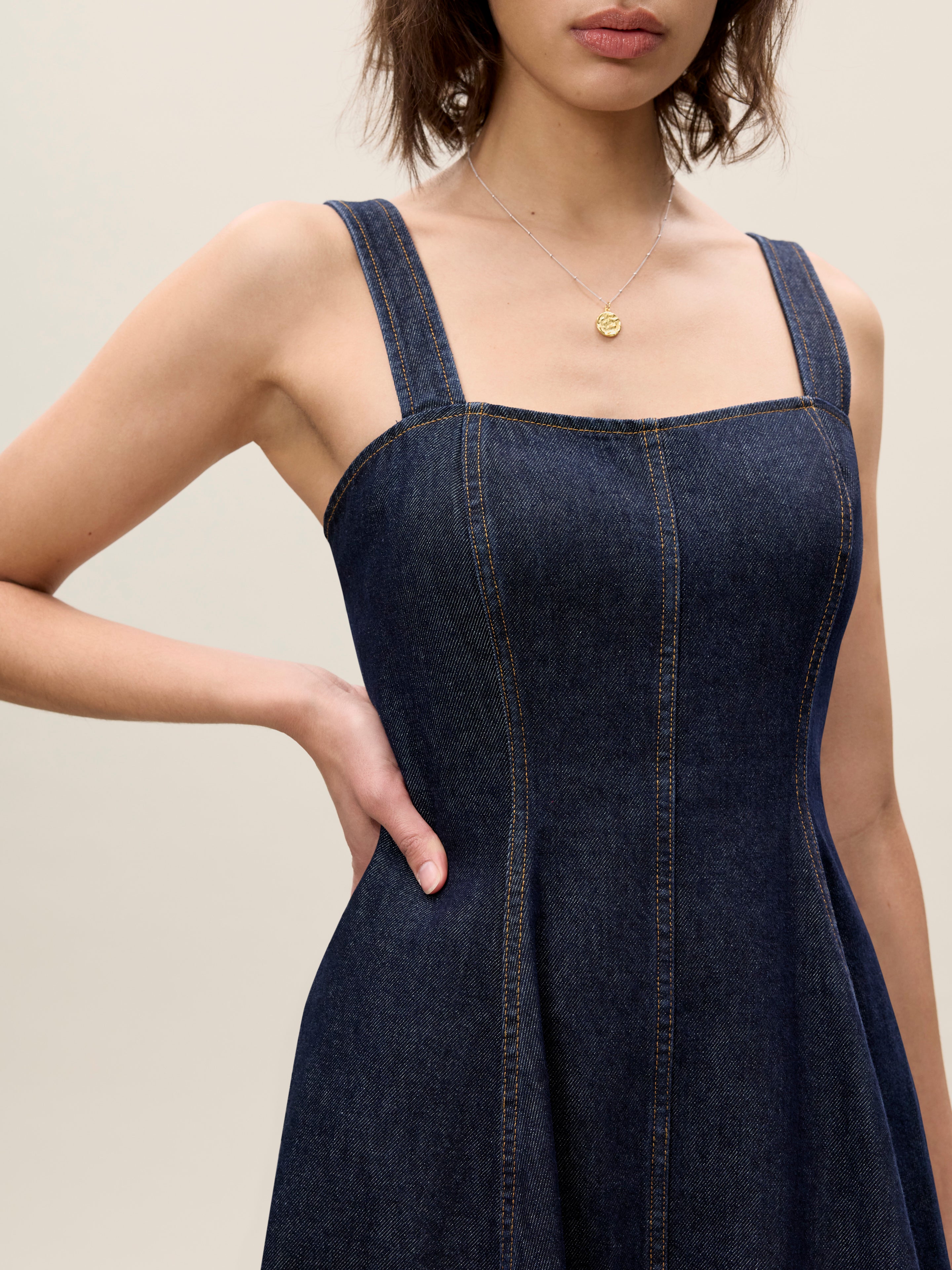  Gabrielle Denim Dress in Deep Sea Wash by Rebecca Taylor