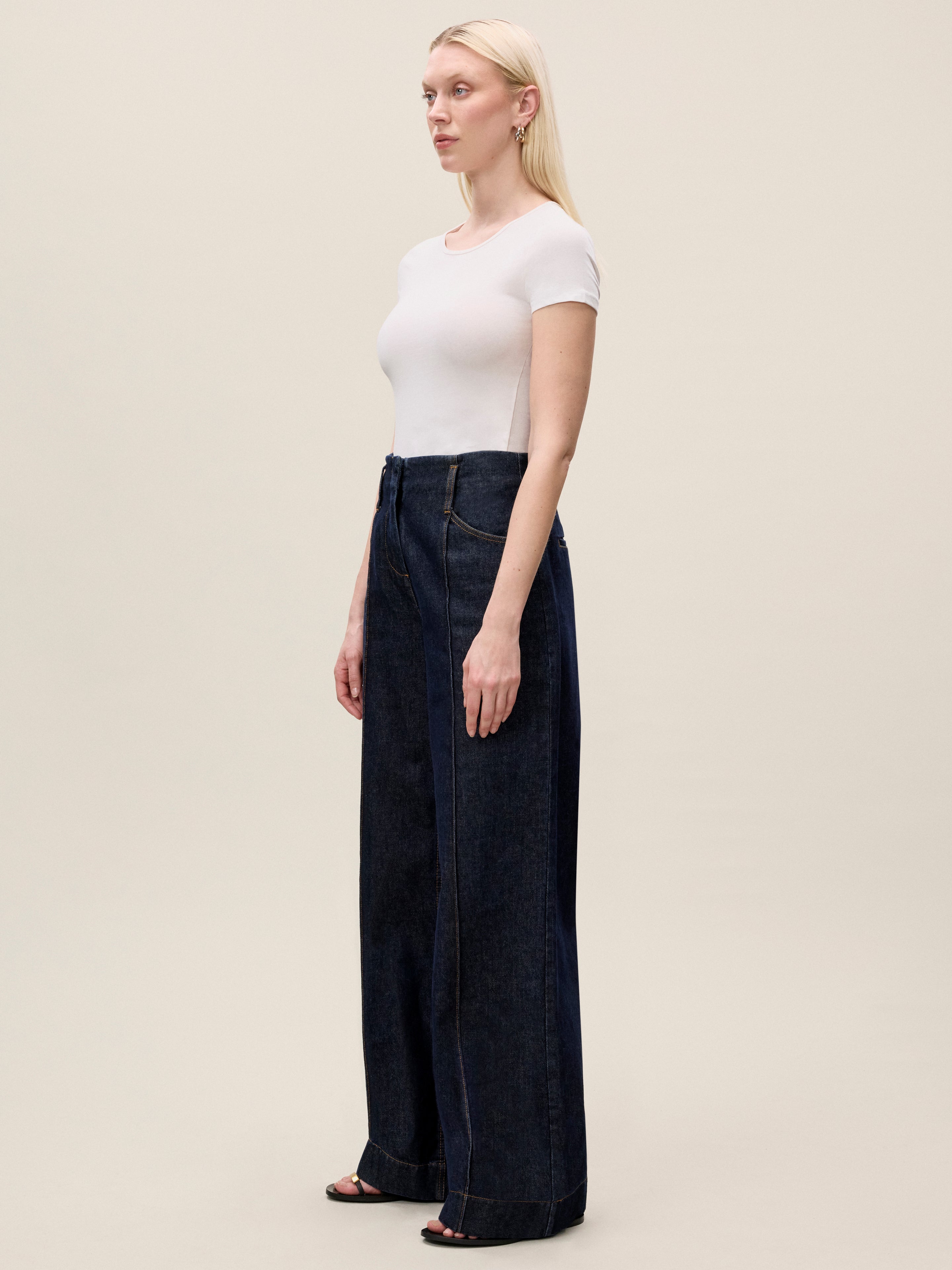  Gabrielle Denim Pants in Deep Sea Wash by Rebecca Taylor