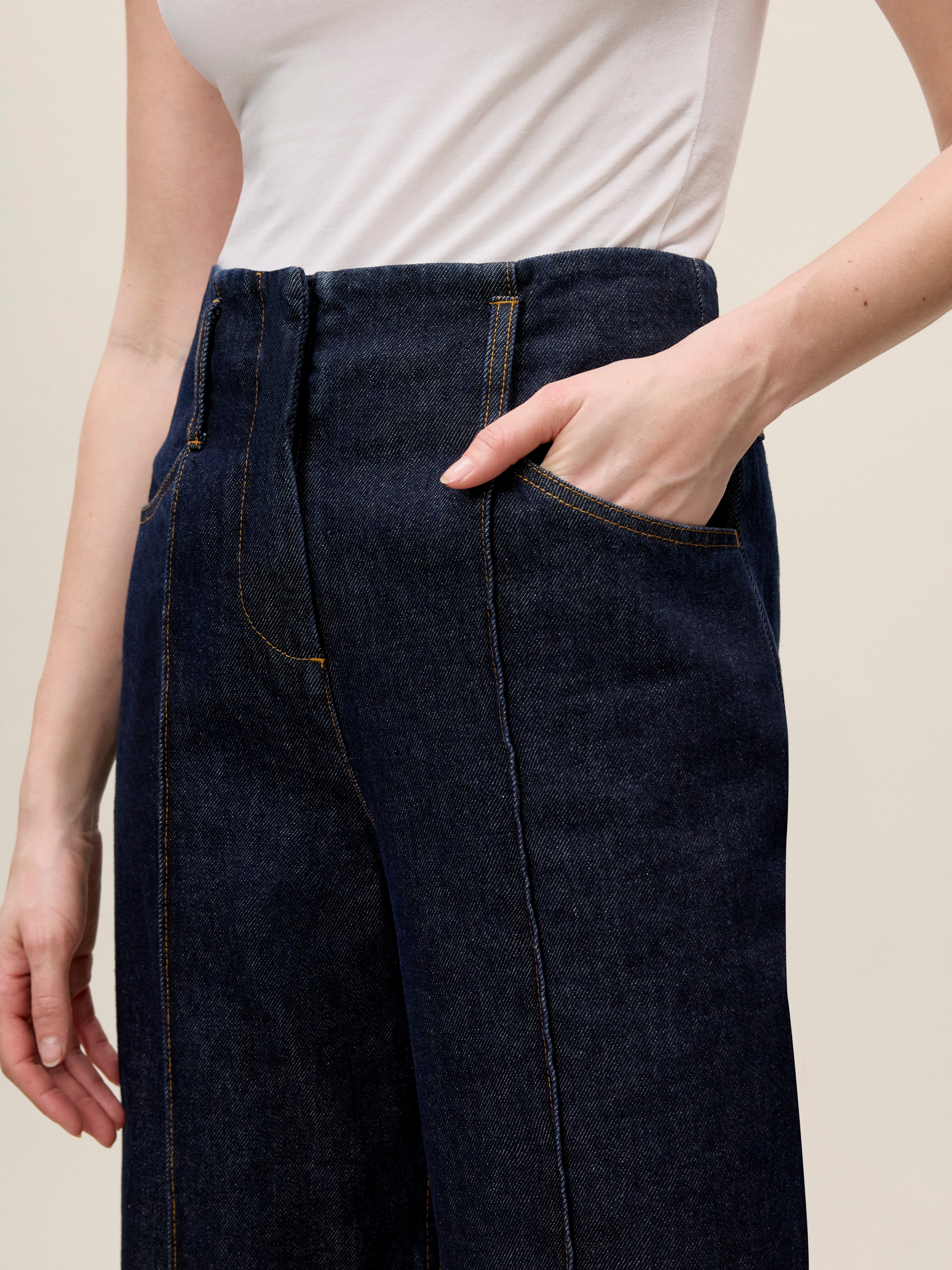  Gabrielle Denim Pants in Deep Sea Wash by Rebecca Taylor