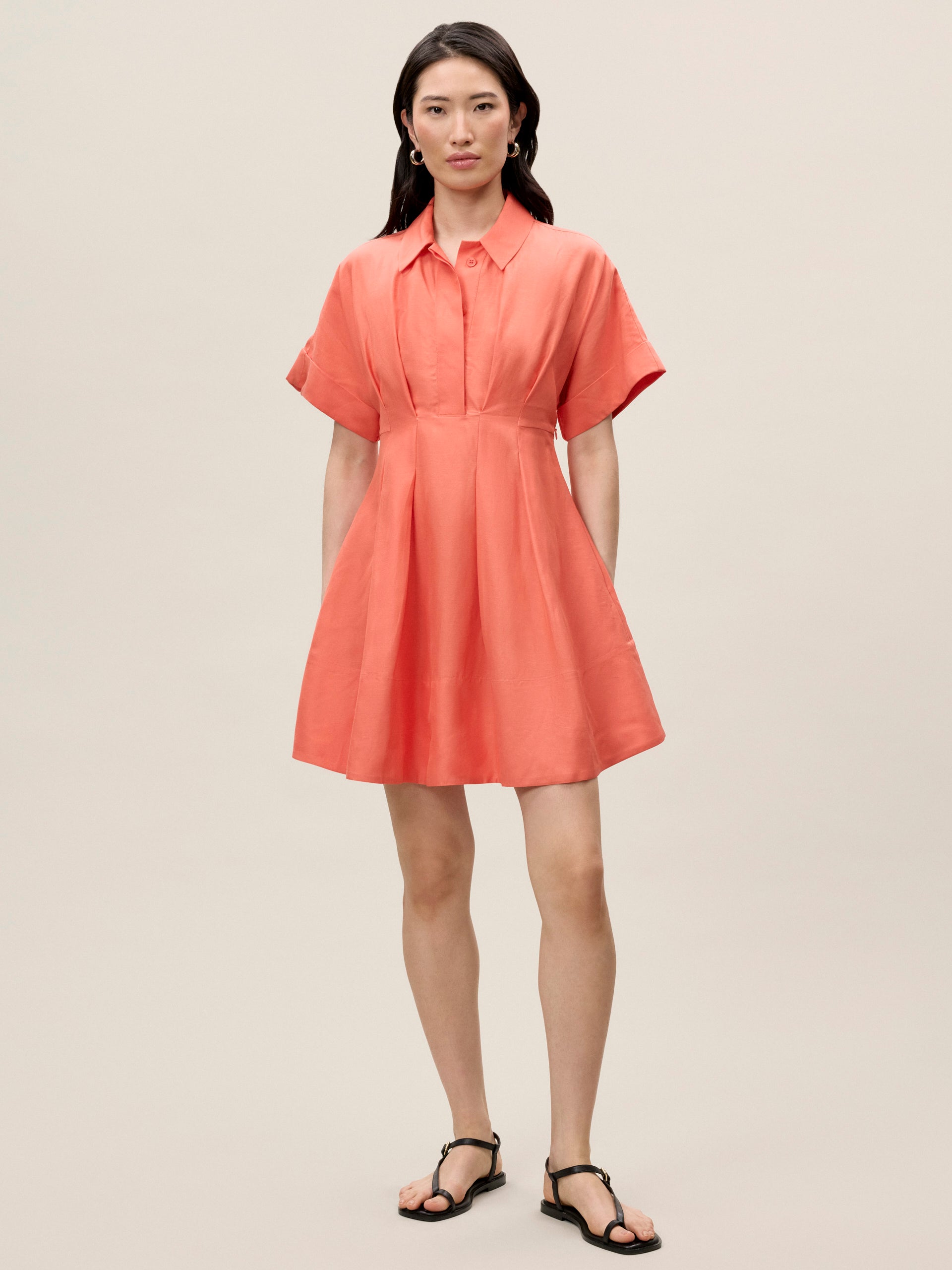  Lena Shine Dress in Coral by Rebecca Taylor