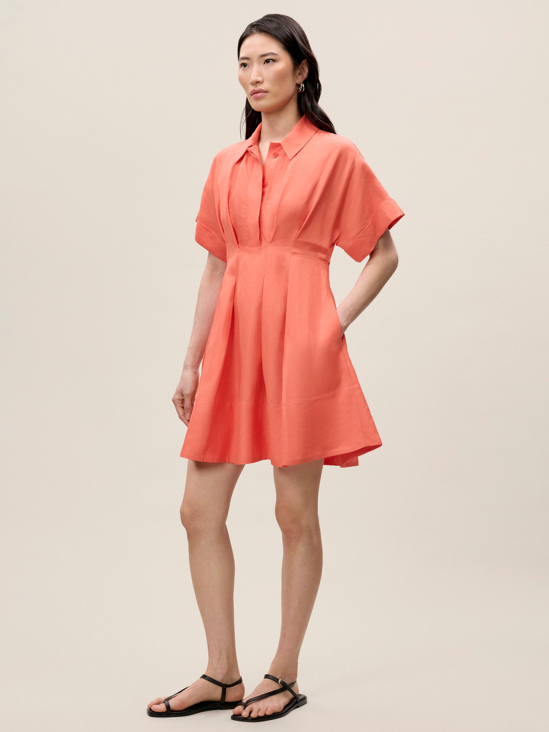  Lena Shine Dress in Coral by Rebecca Taylor