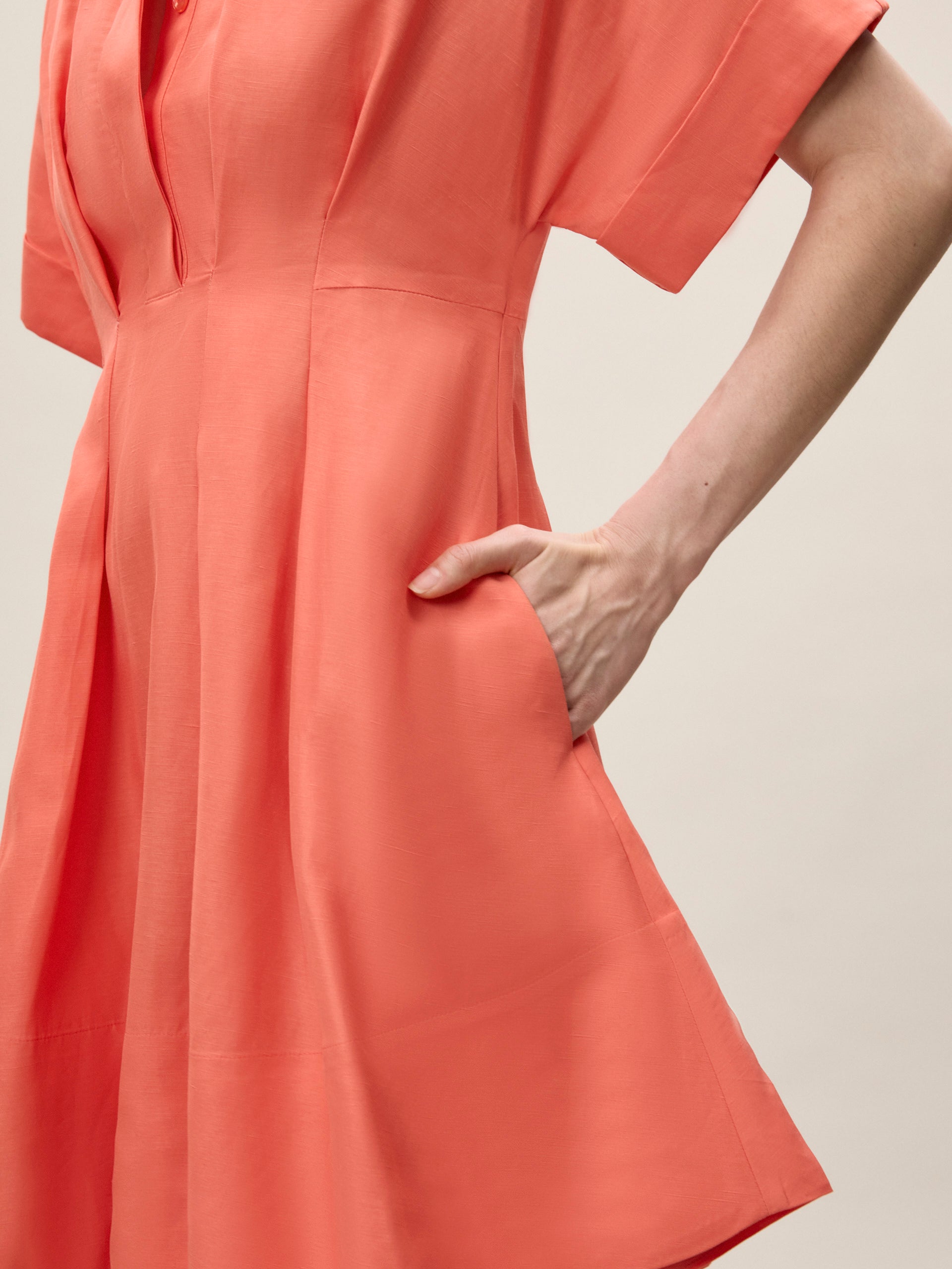  Lena Shine Dress in Coral by Rebecca Taylor