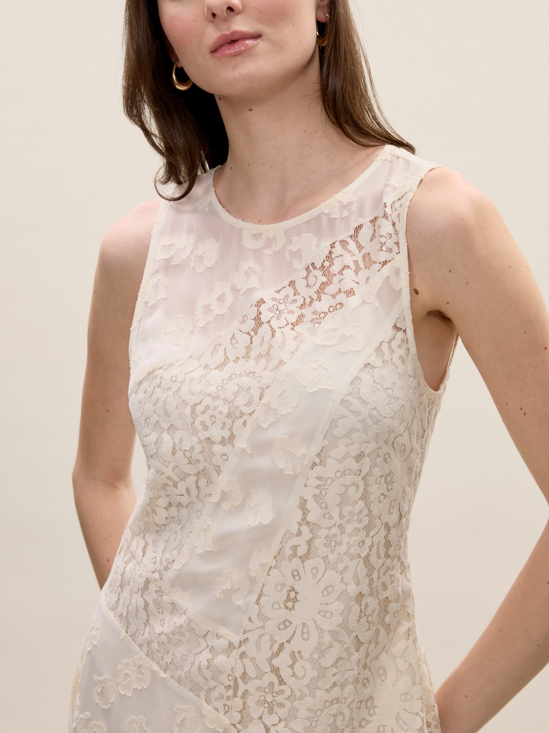  Marielle Lace Dress in Ivory by Rebecca Taylor