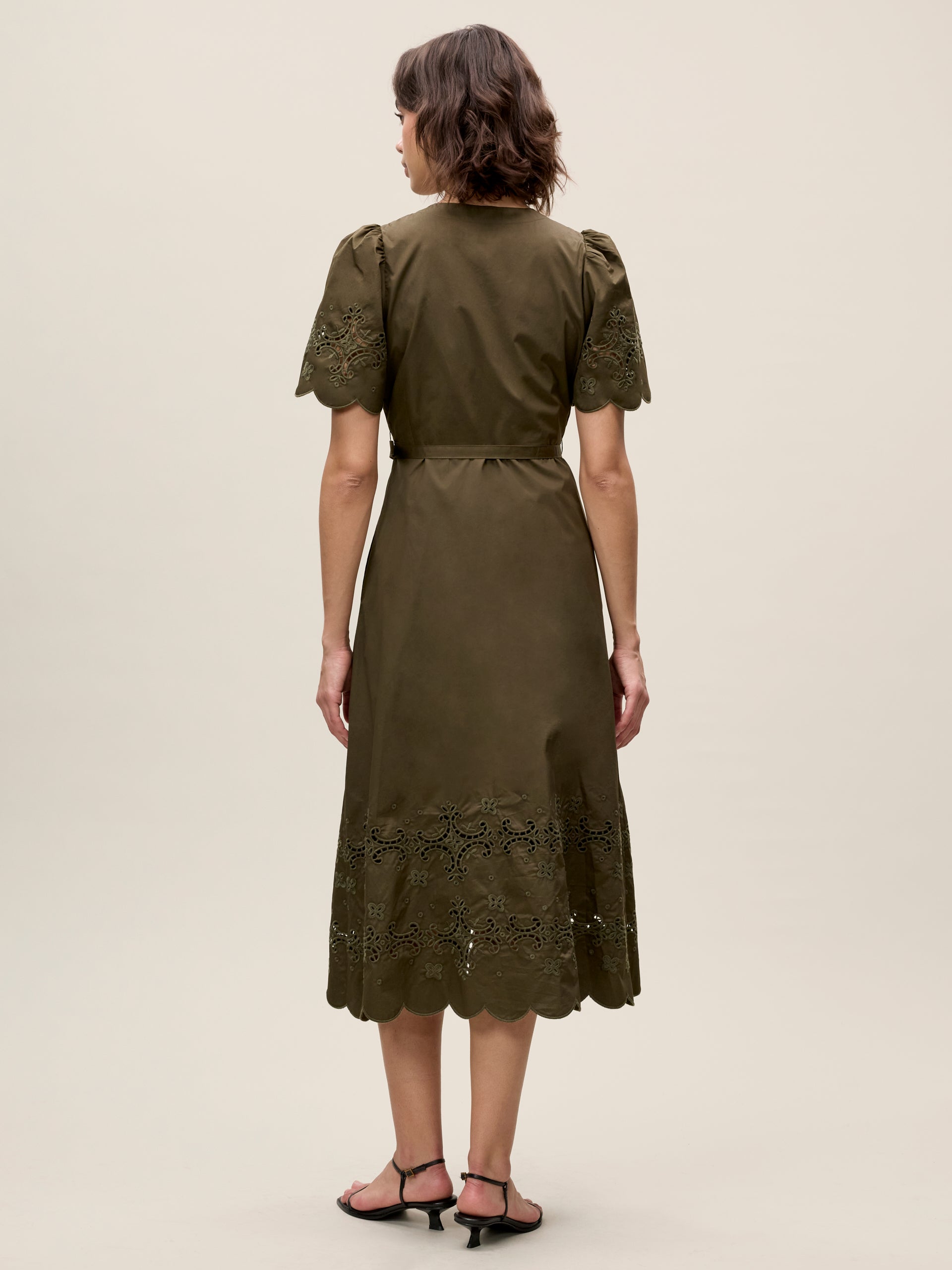  Raquel Twill Dress in Olive by Rebecca Taylor