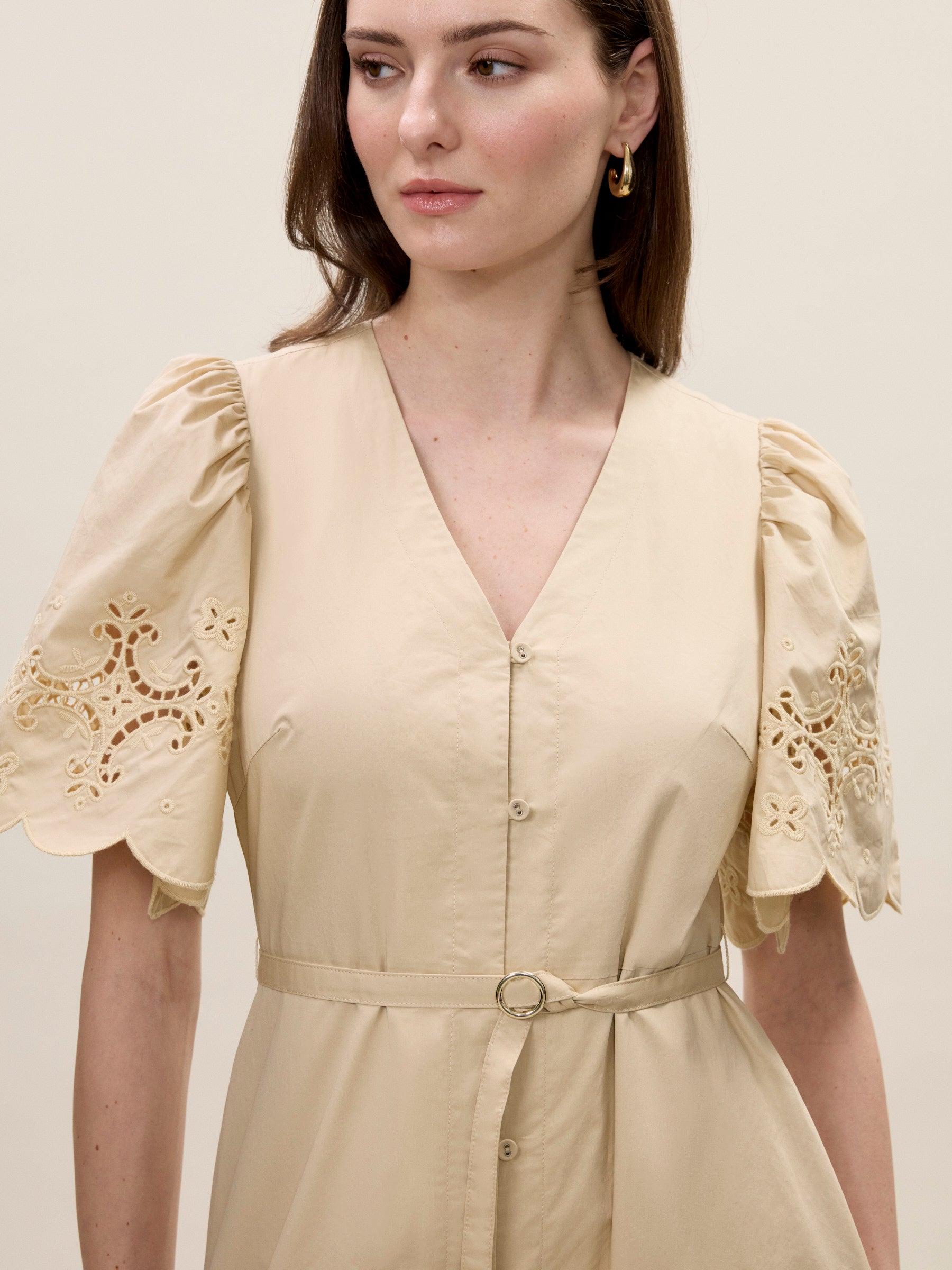  Raquel Twill Dress in Latte by Rebecca Taylor