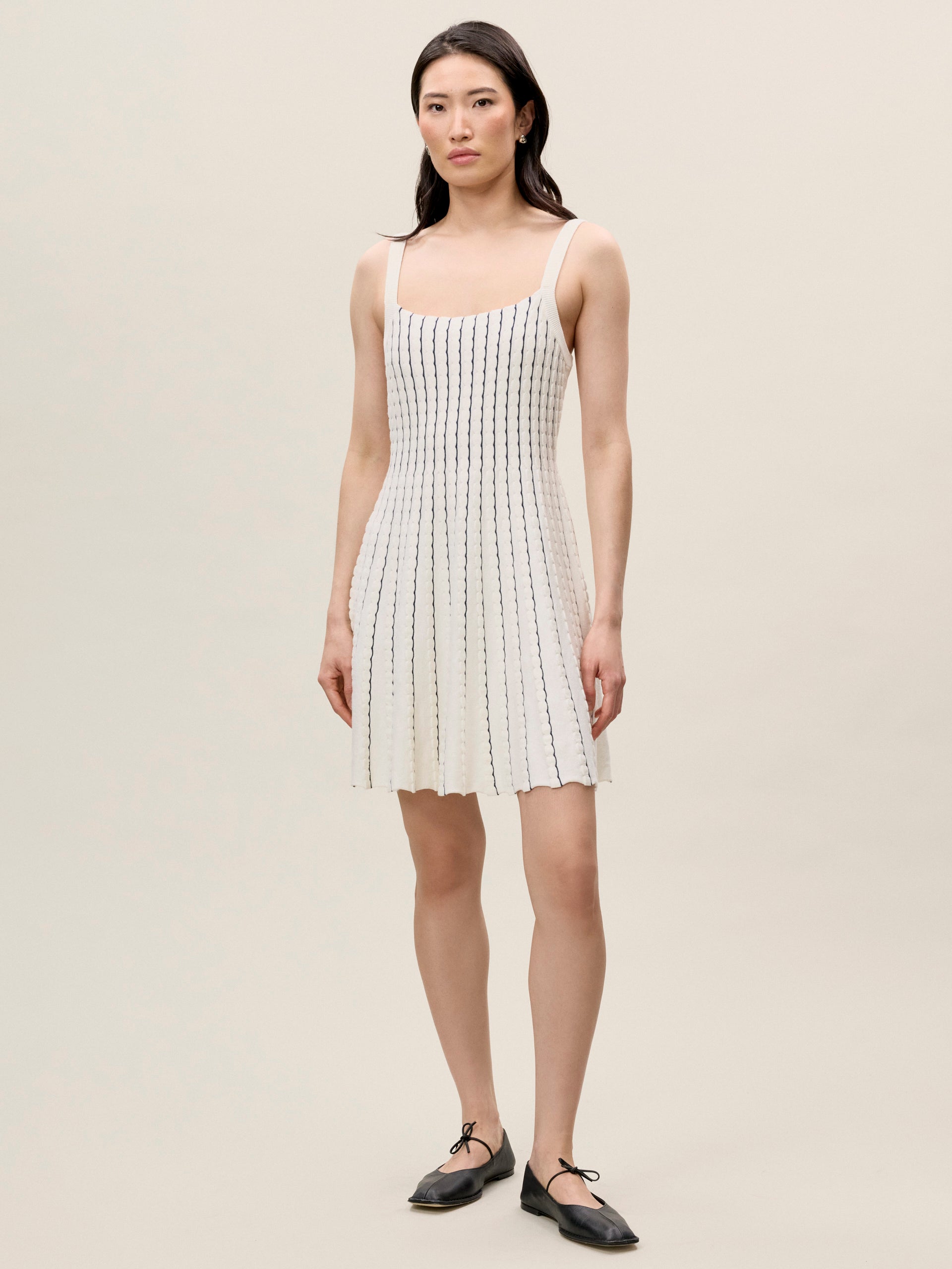  Dorothy Knit Dress in Ivory by Rebecca Taylor