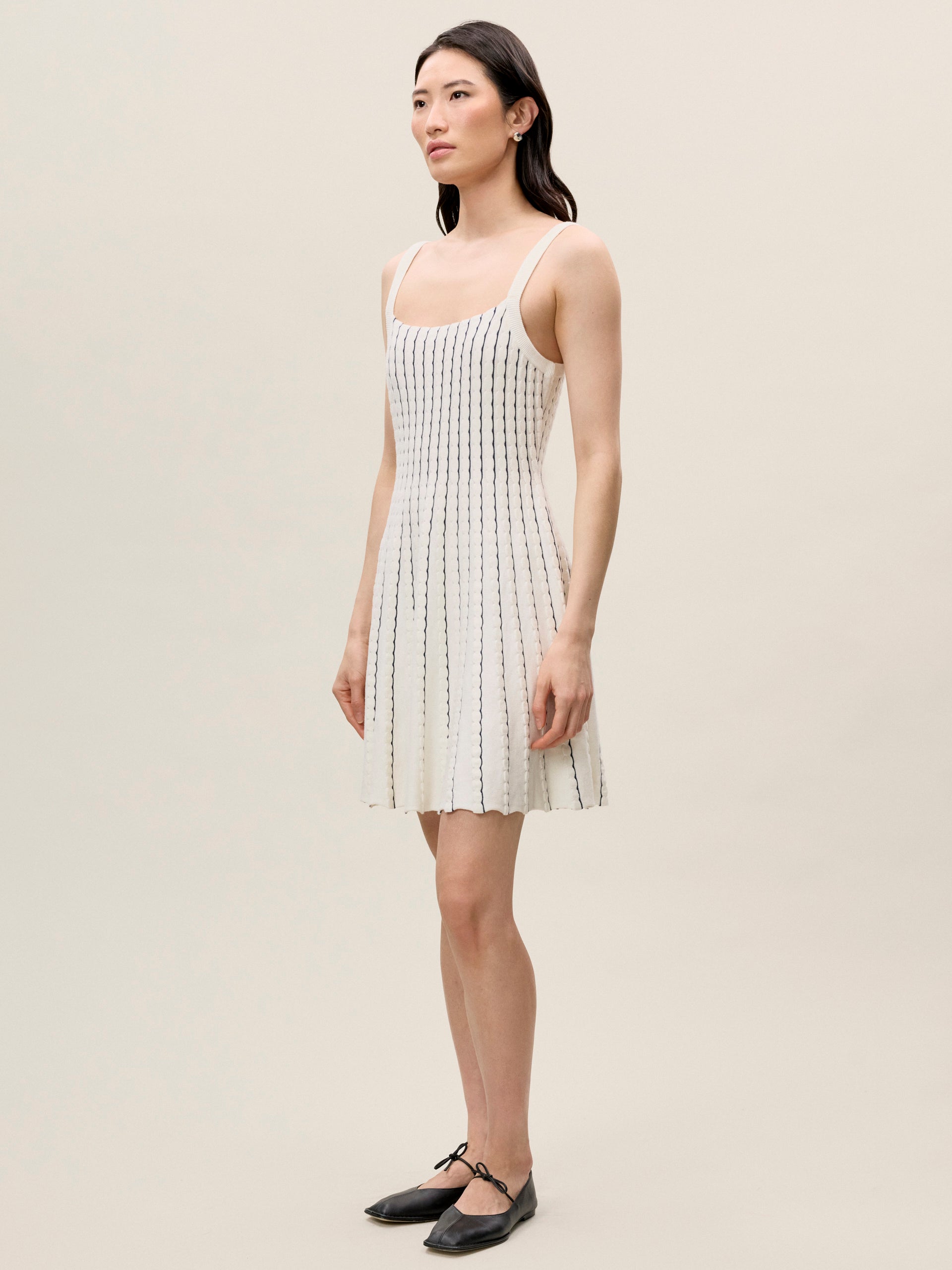  Dorothy Knit Dress in Ivory by Rebecca Taylor