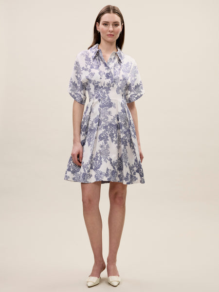 Ivory Toile Combo Lena Shine Dress - Rebecca Taylor