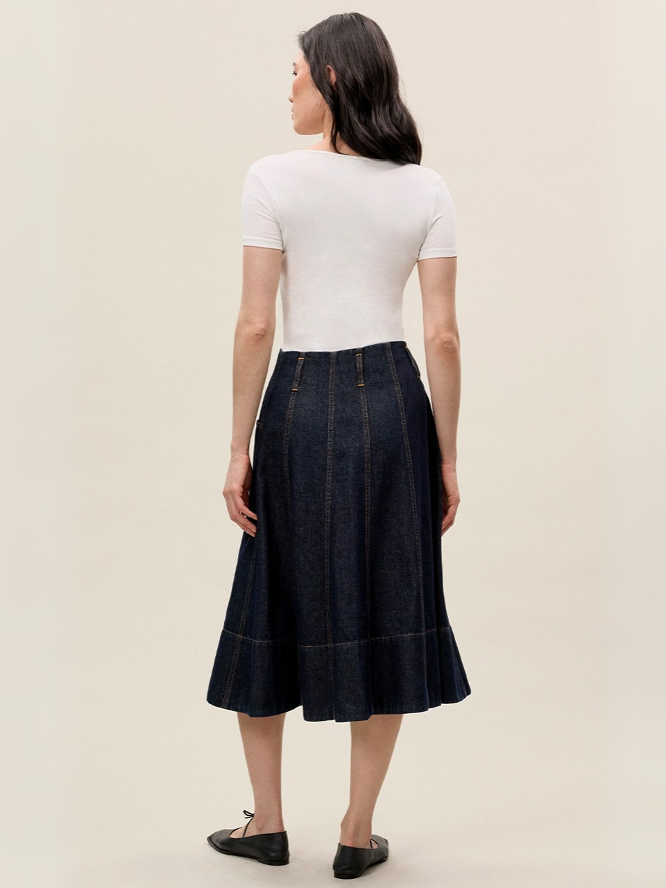  Gabrielle Denim Skirt in Deep Sea Wash by Rebecca Taylor