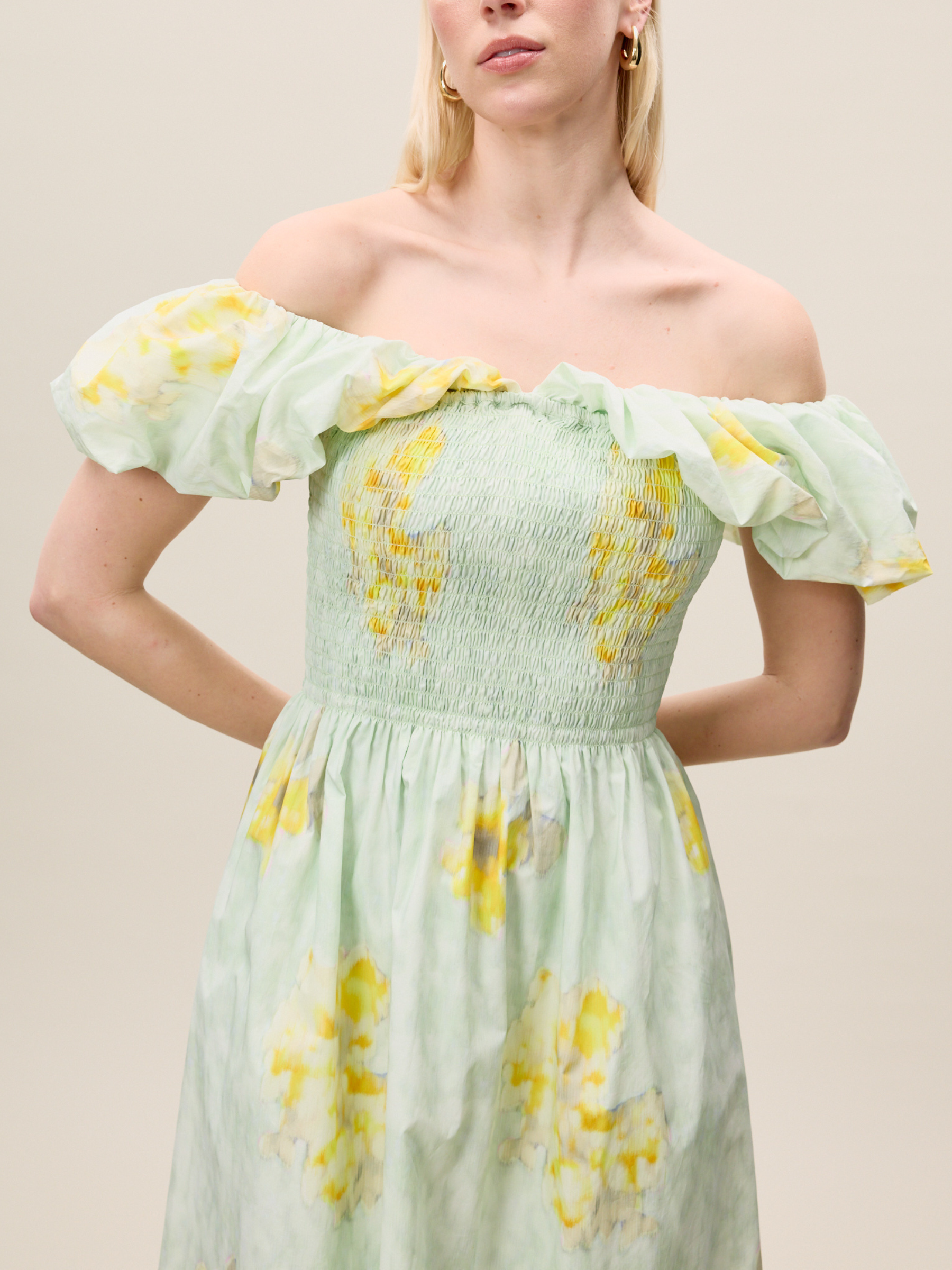  Yara Poplin Midi Dress in Sage Combo by Rebecca Taylor