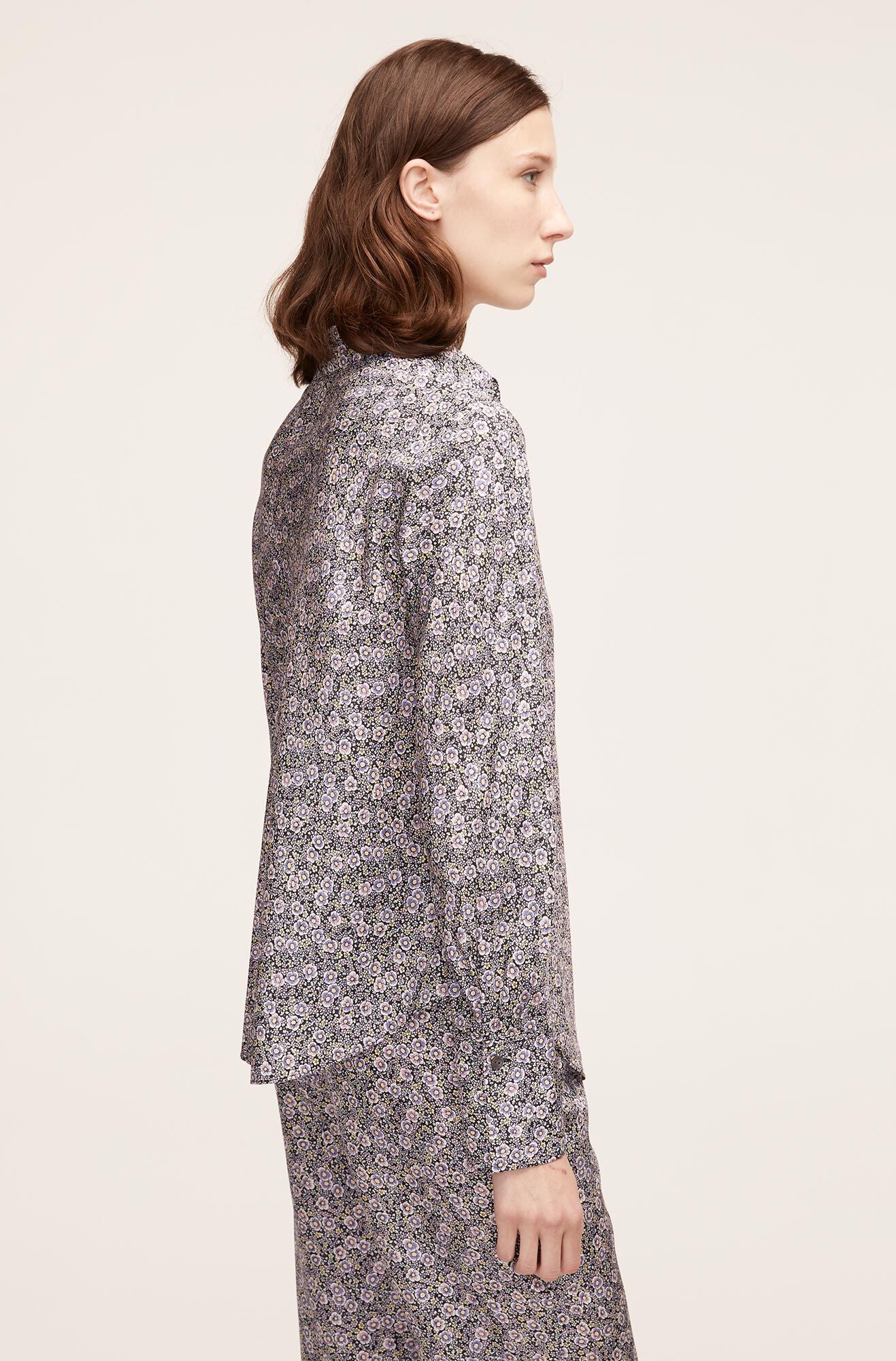 Violet Fleur Silk Blouse