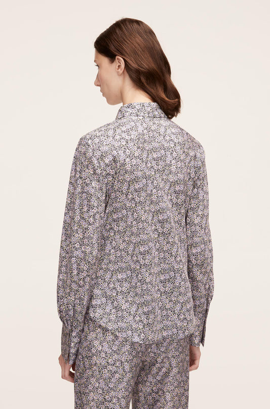 Violet Fleur Silk Blouse