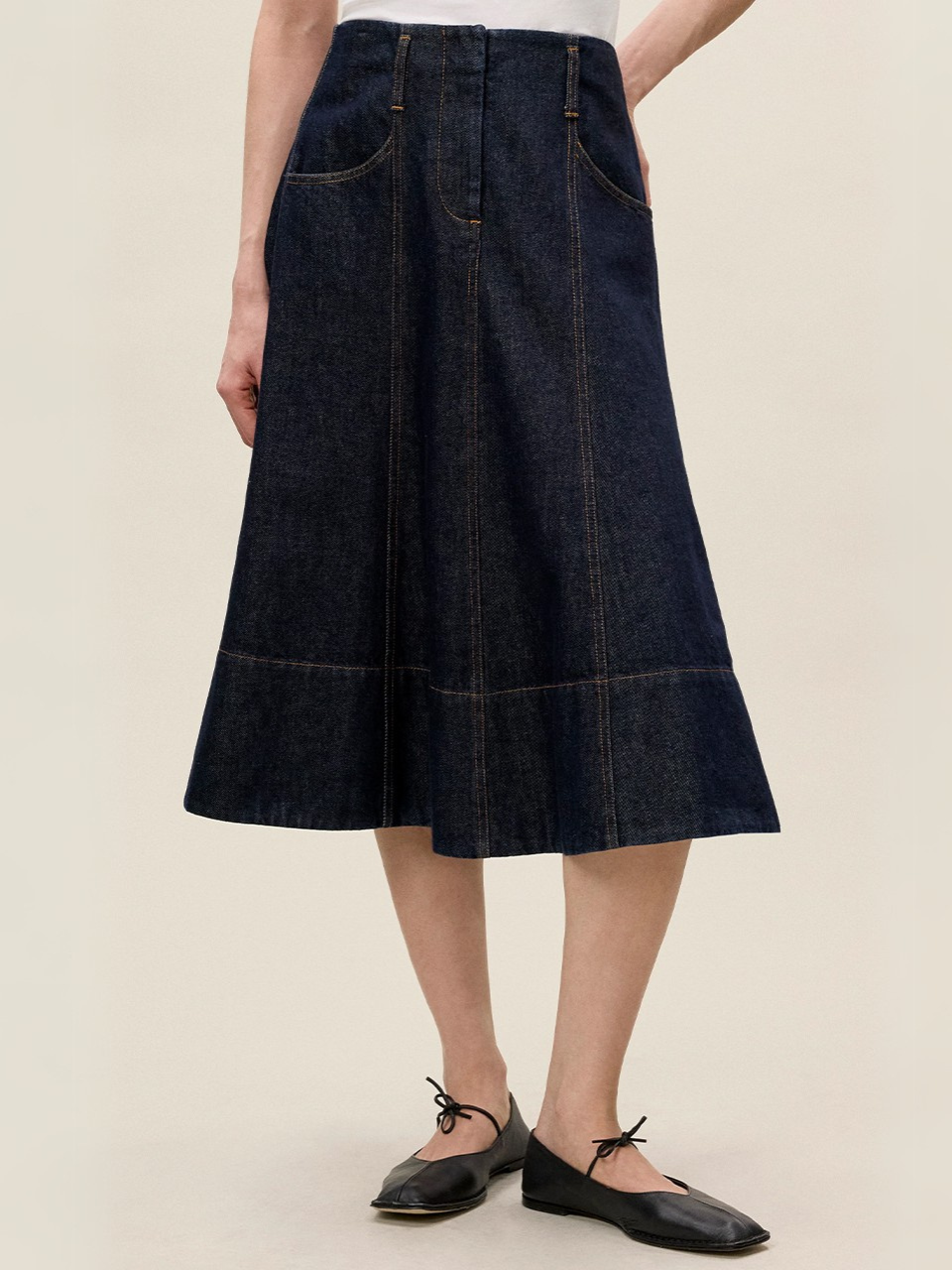  Gabrielle Denim Skirt in Deep Sea Wash by Rebecca Taylor