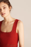 Crochet-Trim Mini Dress