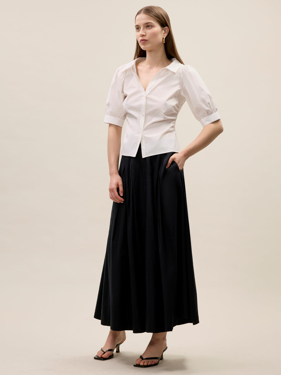  Isla Poplin Shirt in Milk by Rebecca Taylor