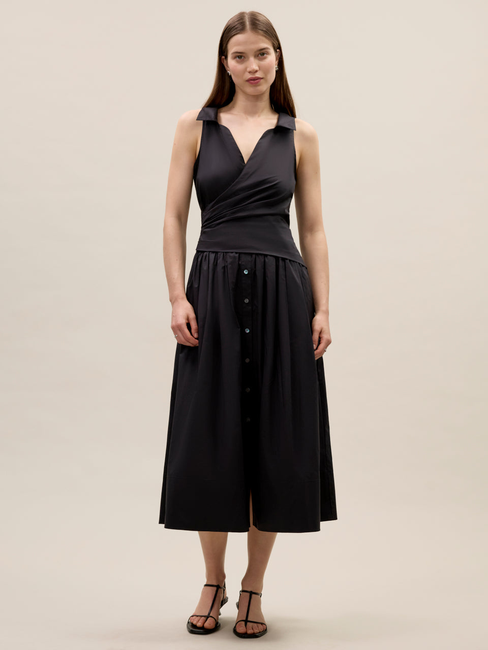  Isla Poplin Dress in Black by Rebecca Taylor