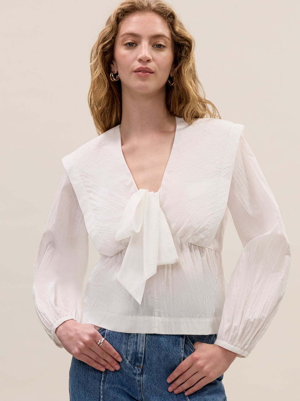  Marietta Cape Blouse in Milk by Rebecca Taylor